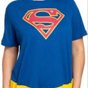DC comics plus size super girl logo belt print tee